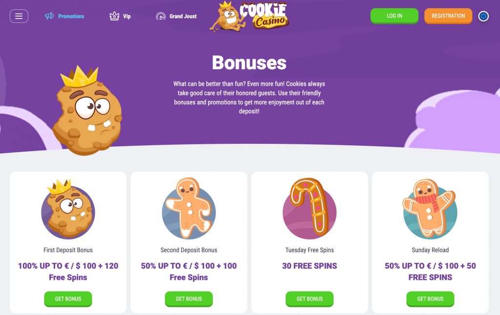 CookieCasino bonuses
