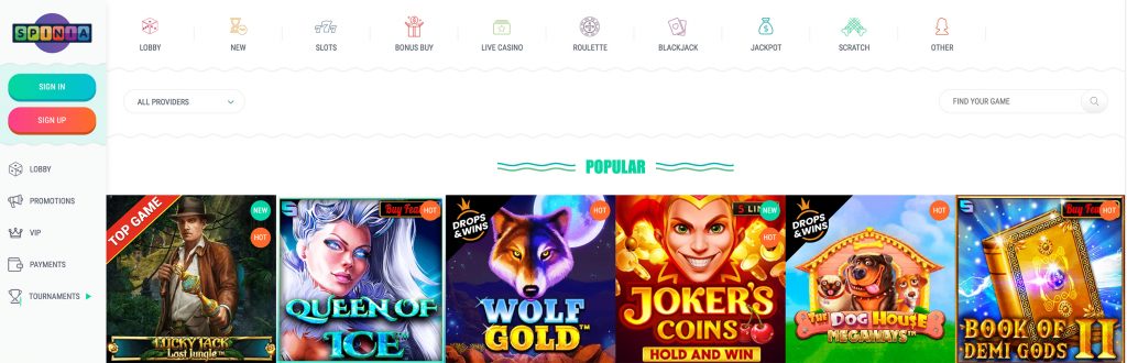 Spinia Casino Review